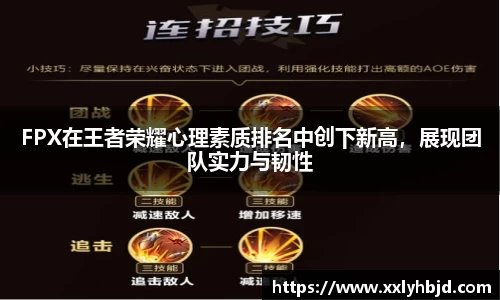 FPX在王者荣耀心理素质排名中创下新高，展现团队实力与韧性